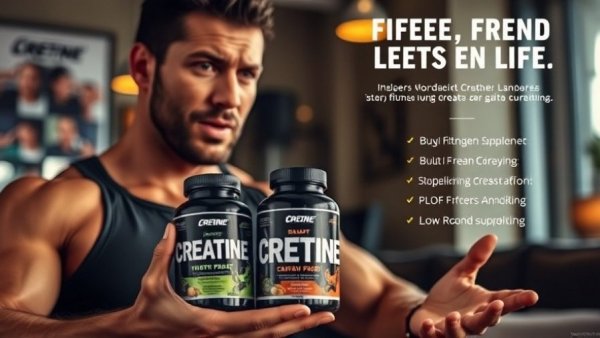 Creatine benefits for women over 40, promotional image with expert and supplement.