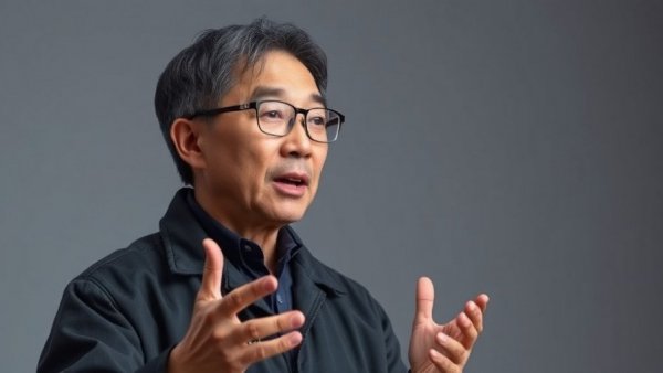 Asian man discussing Healthy Food for Disease Prevention on a neutral background.