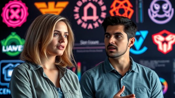 Challenges for Apple's next CEO visual concept with people and logos.