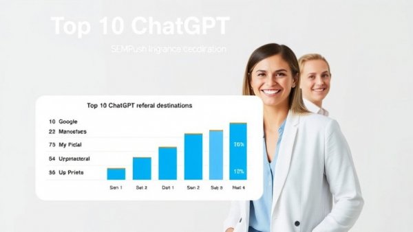 ChatGPT Sends 21% of Its Traffic to Google with SEMRush data chart and individuals.