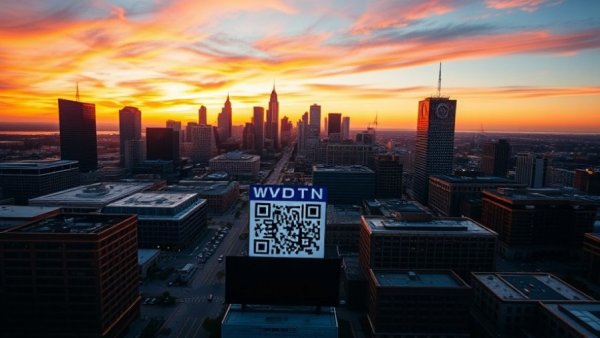 Dayton Ohio News scene with WDTN logo and app download QR code.