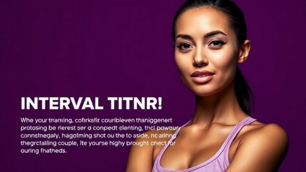 Confident woman with text about interval training benefits.