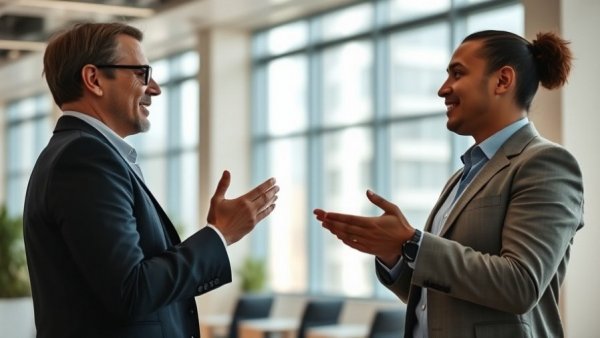 Professionals in office setting discussing content effectiveness