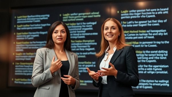 Agentic AI orchestration: Women discuss AI strategies on digital board.