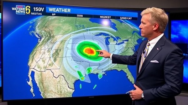 Local Ohio news weather report showing Midwest radar map.
