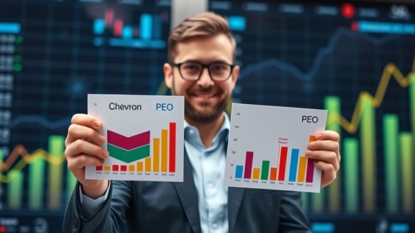 Comparing Chevron and PEO yields with financial charts.