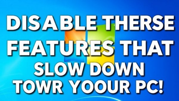 Disable Default Features in Windows tips with bold text and Windows logo.