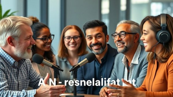 Professionals discuss enterprise AI transformation in podcast setting.