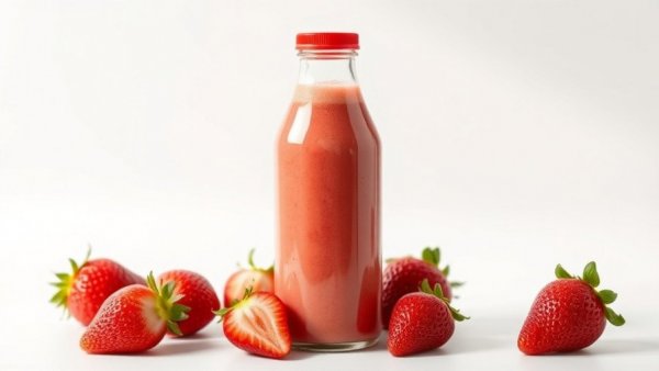 Safe Smoothie Choices for Healthier Living: strawberry breakfast smoothie bottle.