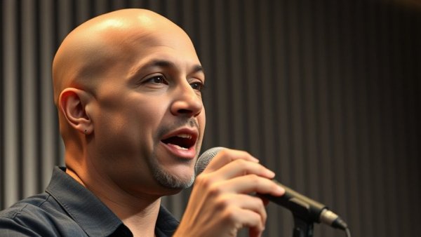 Bald man discussing SEO Marketing Optimization