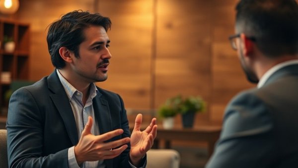 SEO marketing expert sharing insights in a professional setting.