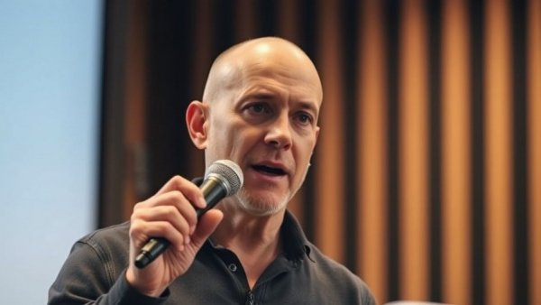 Confident man presenting on microphone, emphasizing Google Rankings Won't Save You Anymore.