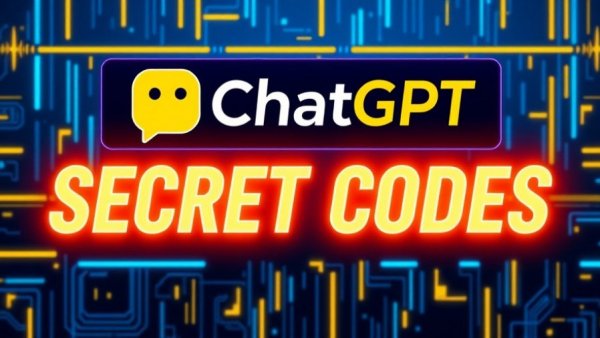 Secret ChatGPT codes digital banner with bright logo and text