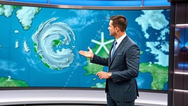 Dayton Ohio Weather Forecast map with presenter and storm patterns.