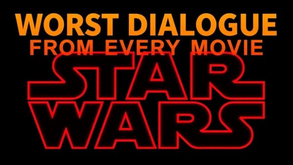 Bold Star Wars text graphic emphasizes worst dialogue.