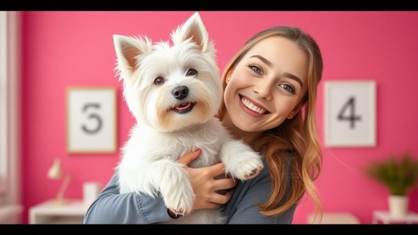 Signs your Westie actually loves you: Happy woman and her Westie.