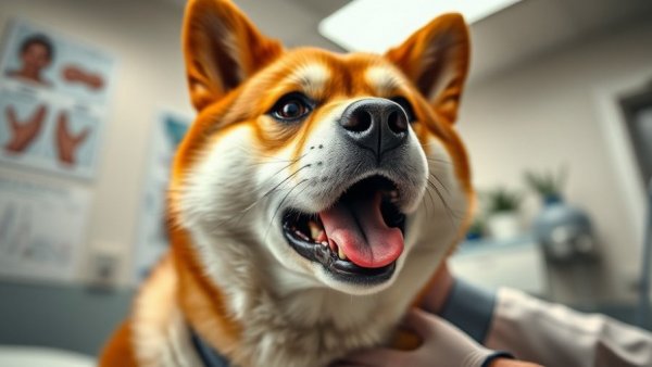 Dogs freak out at the vet: Shiba Inu at vet clinic.