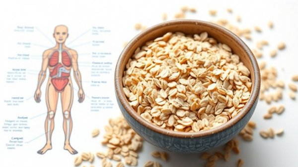Healthy body infographic about oatmeal and health.