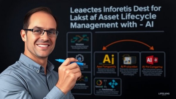 Agentic AI in Asset Management presentation with smiling man and diagrams.