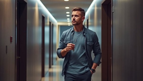 Man holding keys in modern hallway, how your dog feels when you leave.