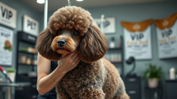 VIP pet spa experience featuring a dog grooming session at a salon.