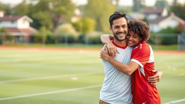 Man smiling and sports field embrace, representing Toyota Super Bowl Ad Effectiveness.