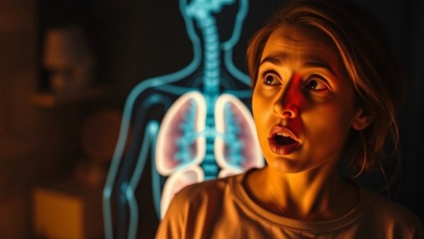 Glowing liver and kidney with surprised woman highlighting fasting benefits.