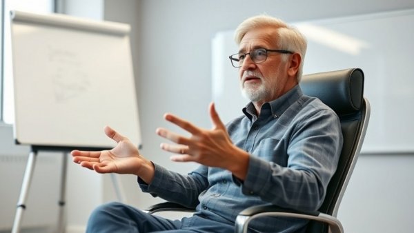 SEO Marketing expert discussing strategies in an office setting.