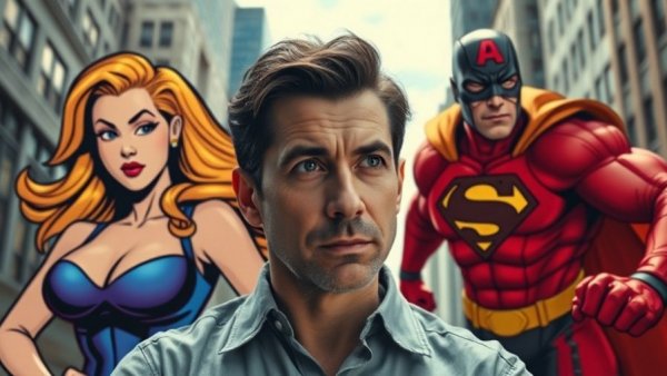 Colorful character collage with comic book heroes for story openings that lose audiences.