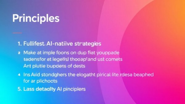 Growth AI Strategy principles list with vibrant design.