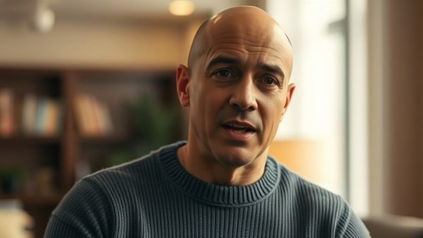 Man in gray sweater speaking with text overlay 'this mattered'.