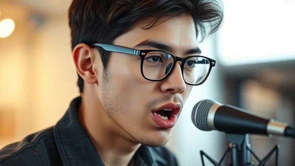AI Growth Strategy podcast speaker in studio with microphone