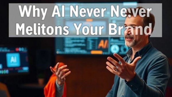 Man discussing SEO marketing with AI branding insights.