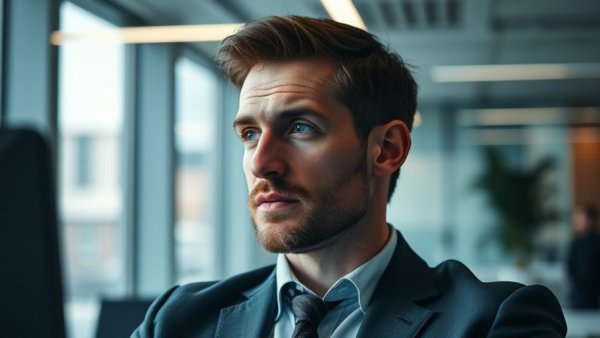 Professional discussing AI in digital marketing in a modern office.