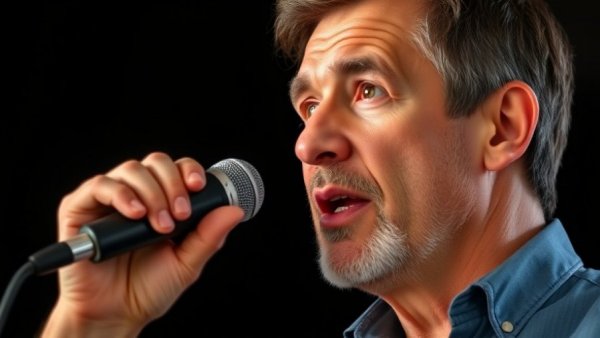 Modern Fatherhood: Engaged man speaking into a microphone.