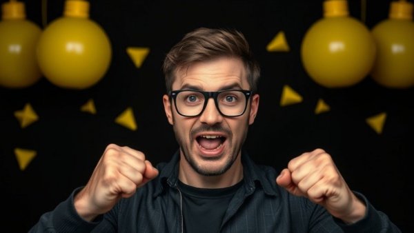 Motivated man raising fists on how to get better quality leads through your website.