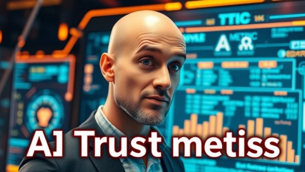 Digital representation of AI trust metrics in SEO marketing explained.
