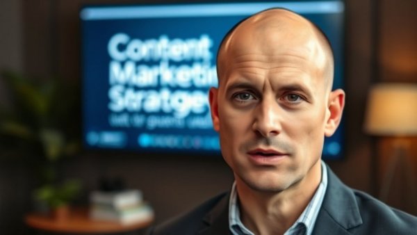 Bald man discussing content marketing strategies in a studio.