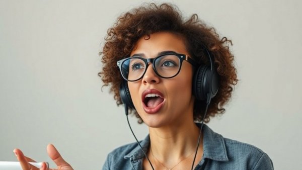 Agent-ready content with a woman speaking energetically.