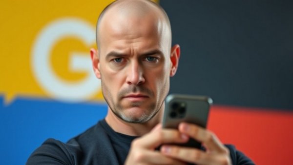 Google Traffic Loan concept with man holding phone.