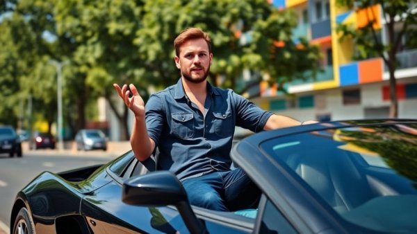 Casual man talking about digital marketing strategies in urban setting
