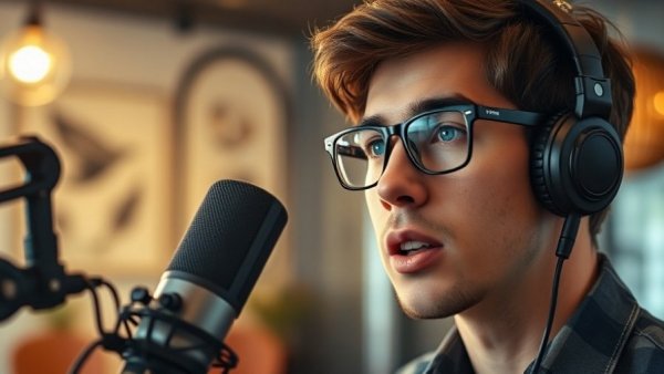 AI content creation challenges discussed by a young man in a podcast.