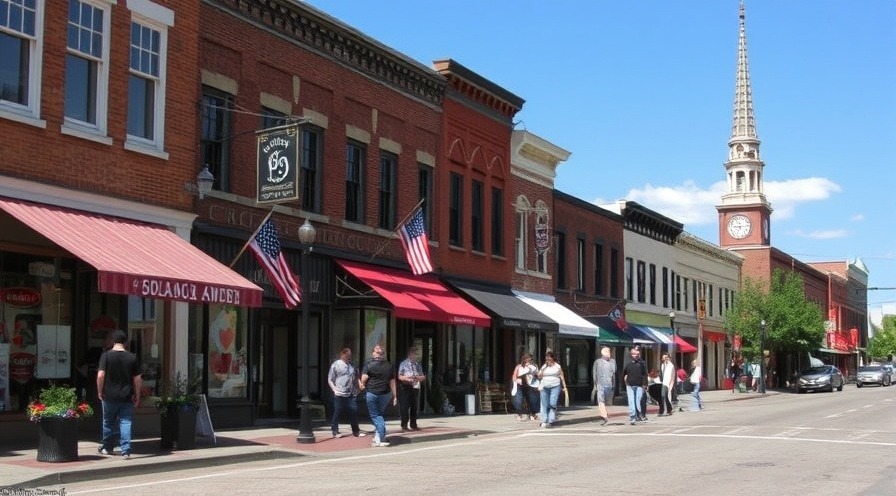 Charming small-town Main Street in Ohio showcasing community spirit.
