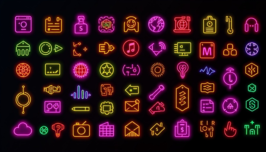 Colorful icons pattern symbolizing mining sustainability