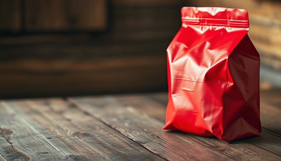 Instant coffee backpacking classic roast bag on rustic wooden table.