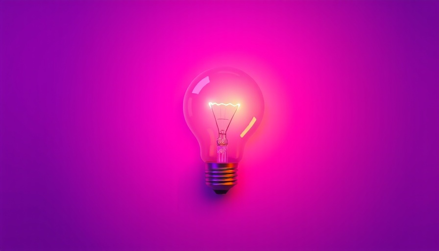 Abstract light bulb icon on purple background