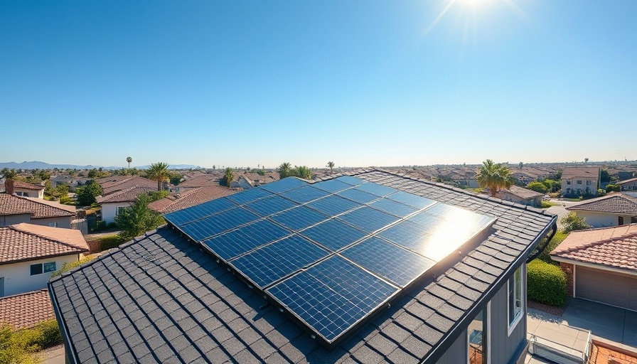 Modern rooftop with solar panels on a sunny day.