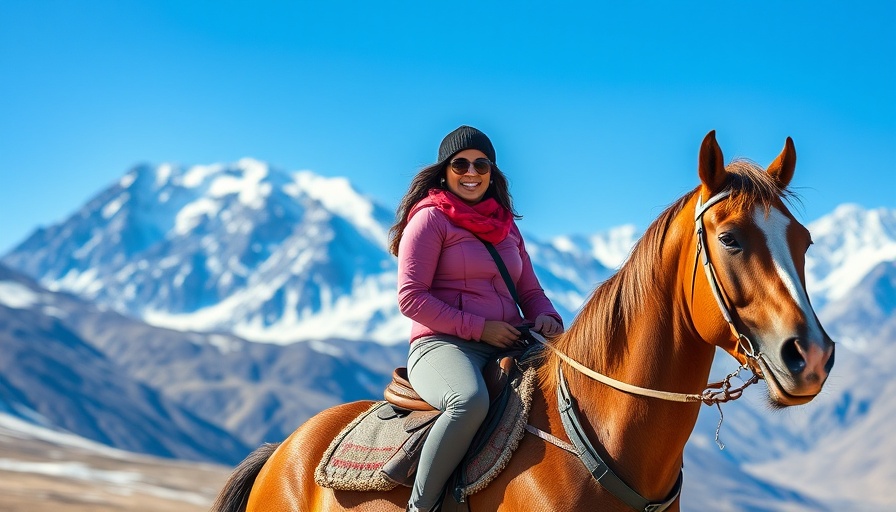 Woman horseback riding in Peru National Park with majestic mountains