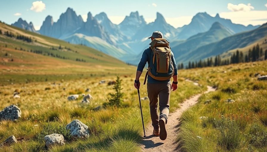 Hiker on the Teton Crest Trail with scenic mountain views.