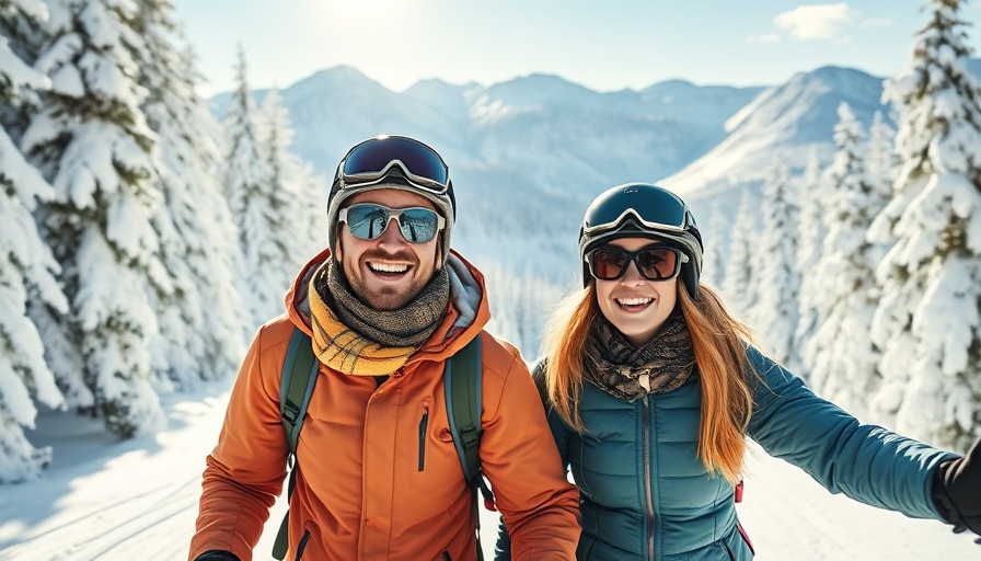 Two friends skiing in a Winter Wonderland, enjoying the snowy forest.